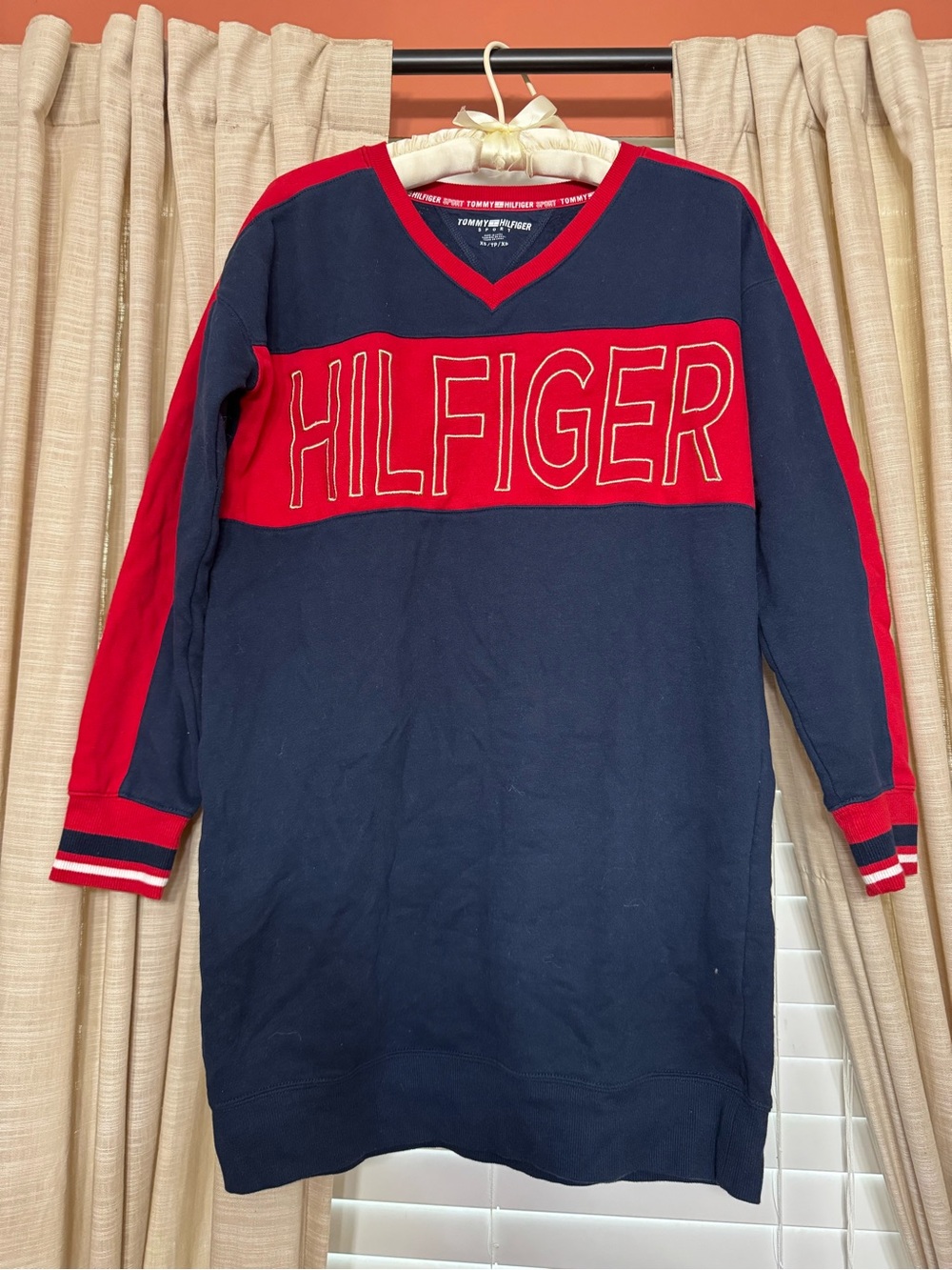 Tommy Hilfiger Navy and Red Logo Pajama Tunic